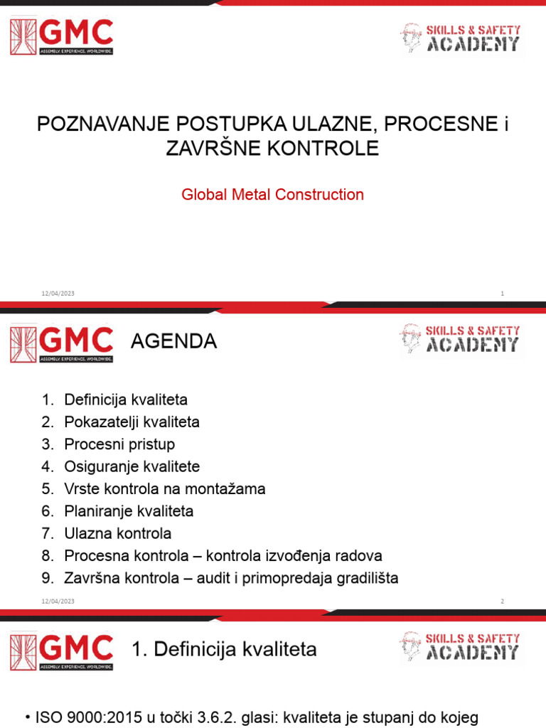 Poznavanje Postupka Ulazne, Procesne I Završne Kontrole | PDF