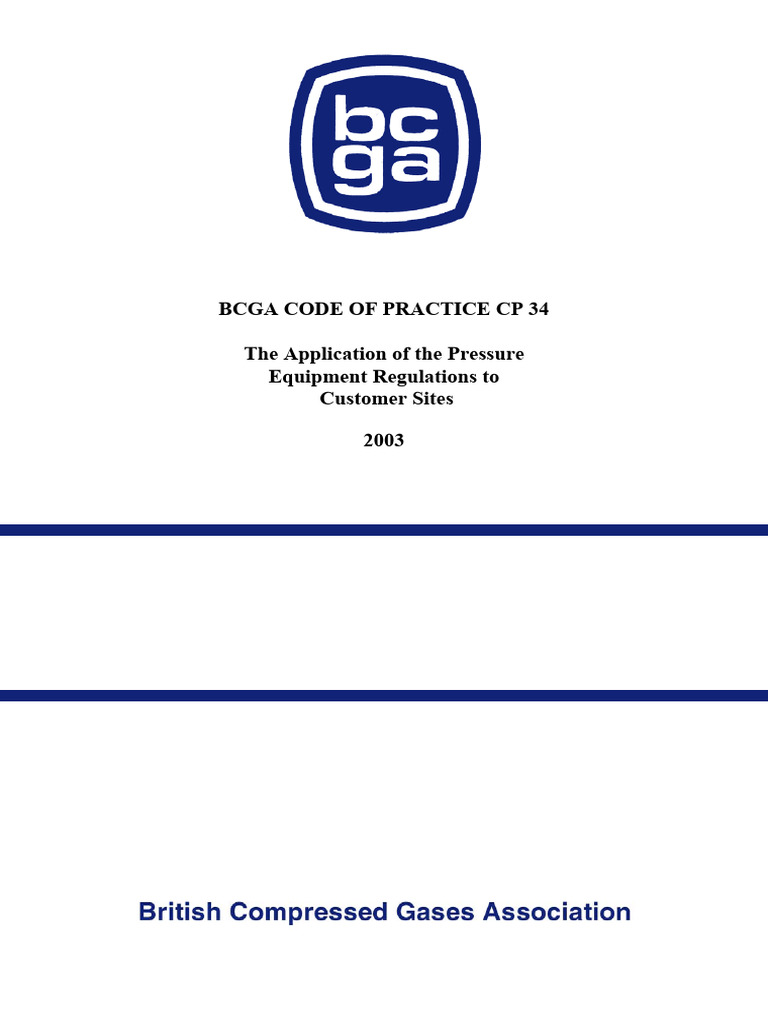Bcga 2003 Code of Practice CP 34 | PDF | Gases