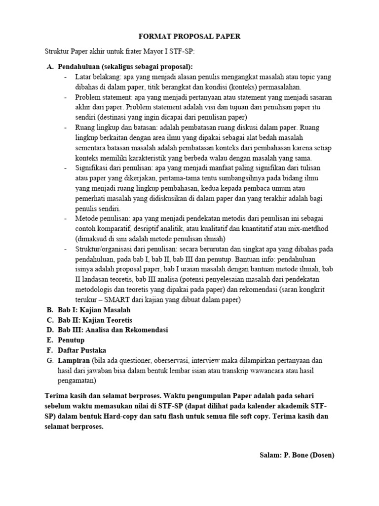 Format Proposal Paper | PDF