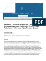 Pengaruh Kesadaran Wajib Pajak Dan Sanksi Pajak Terhadap Kepatuhan Wajib Pajak Orang Pribadi Pada Kantor Pelayanan Pajak Pratama Batam