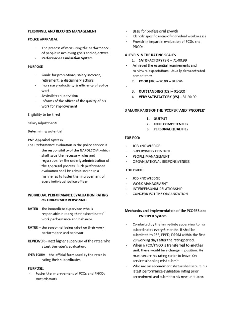 Personnel and records management pdf performance appraisal psychology