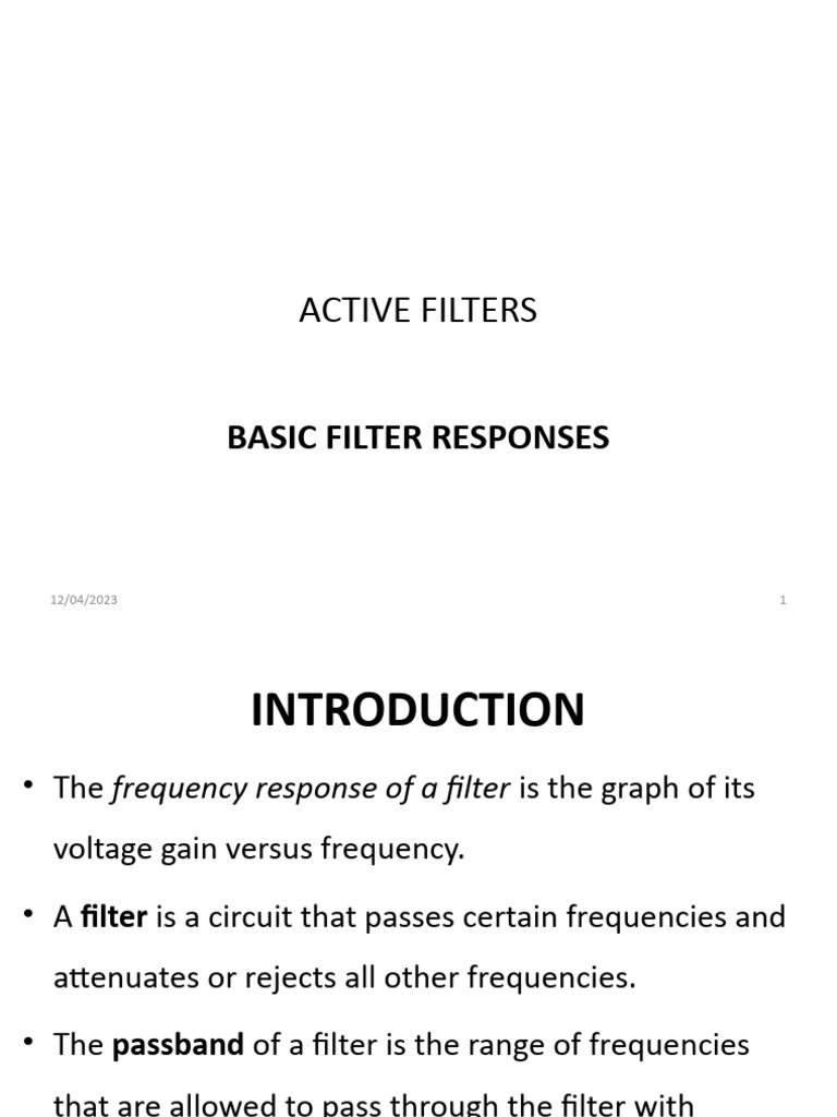 SPECAIAL NOTES ON ACTIVE FILTERS Coep PDF Electronic Filter Low