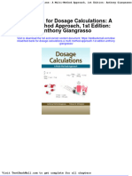 Test Bank For Dosage Calculations A Multi Method Approach 1st Edition Anthony Giangrasso