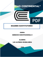 Examen Sustitutorio - Derecho Constitucional Ii - Luis Alfredo Rivera Meza