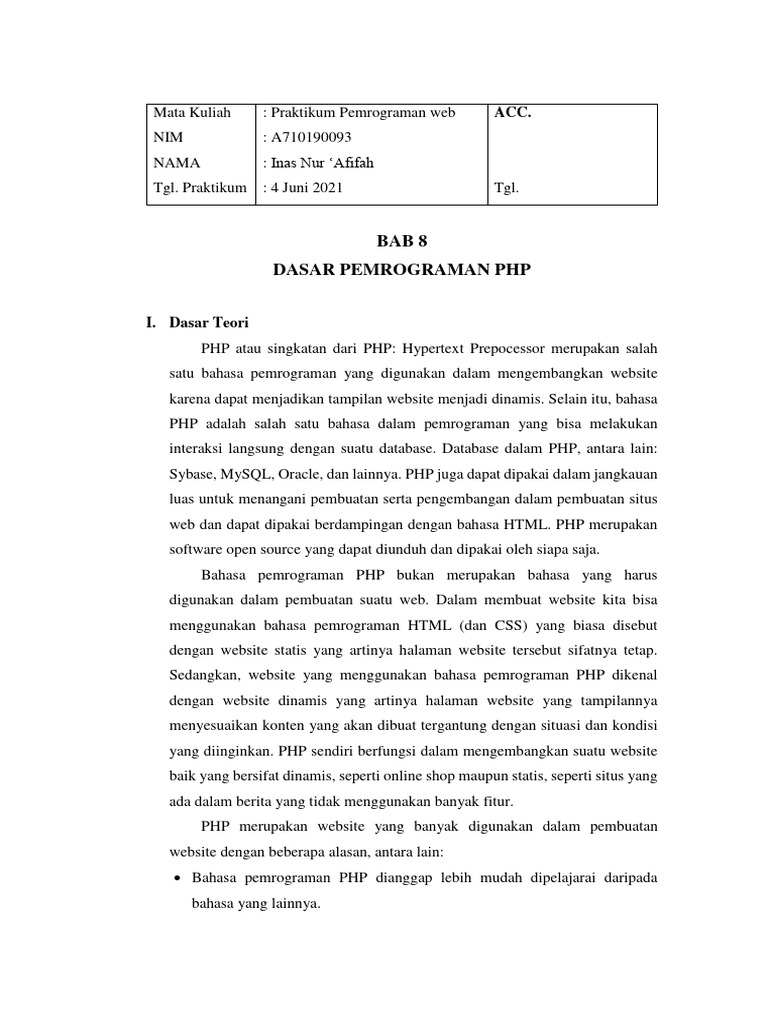 Dasar Pemrograman PHP untuk Web | PDF | Karier & Perkembangan