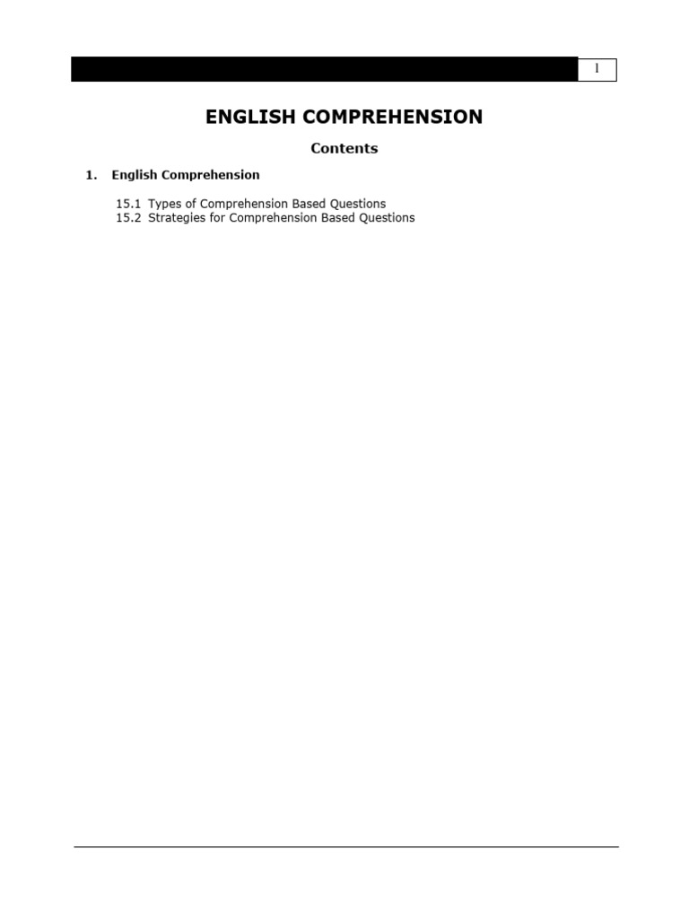 English Comprehension Guide | PDF | Reading Comprehension | World Bank