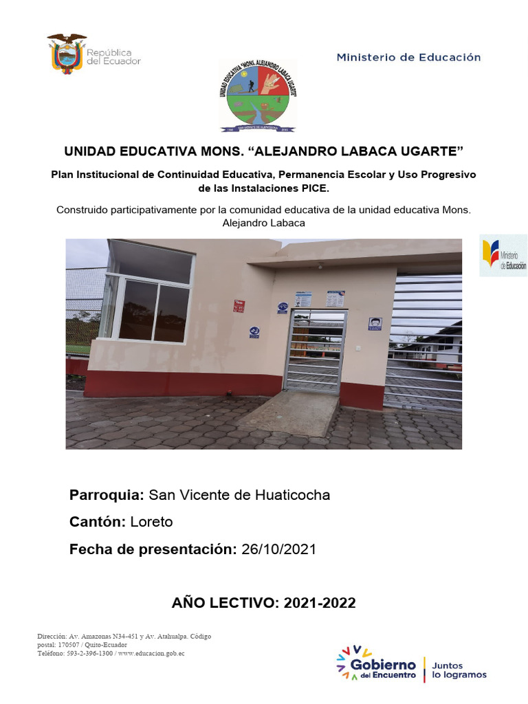 Plan Educativo Mons. Alejandro Labaca | PDF | Evaluación | Plan de estudios