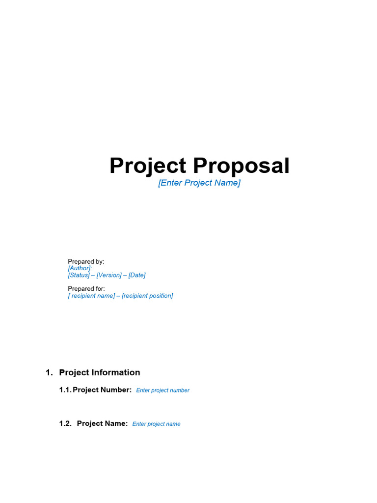 Comprehensive Project Proposal Template | PDF | Risk | Risk Assessment