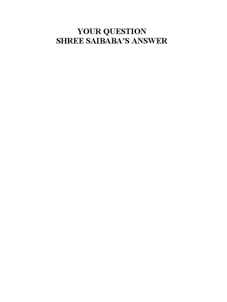 Sai Baba's Guidance Through Questions | PDF | Religion And Belief