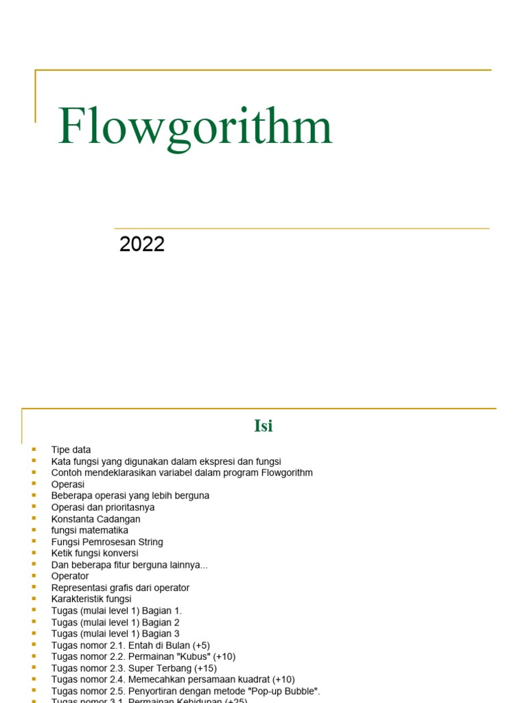 Contoh Tugas Flowgorithm Level 1 | PDF