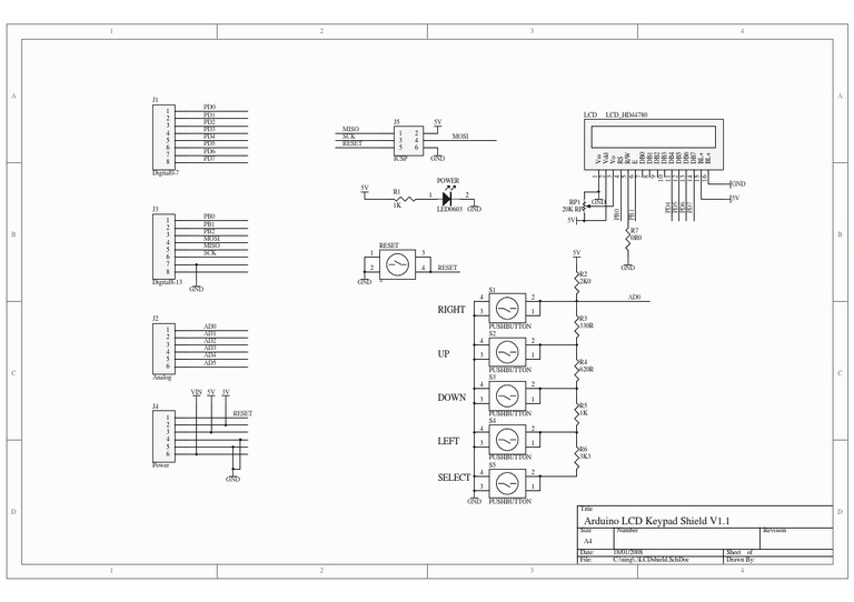 Arduino LCD Keypad Shield Schematic | PDF