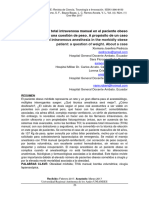 Anestesia Total Intravenosa Manual en El Paciente Obeso Mórbido: Una Cuestión de Peso. A Propósito de Un Caso