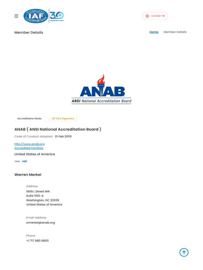 IAF MLA Scopes and ANAB Accreditation | PDF | Regulation ...
