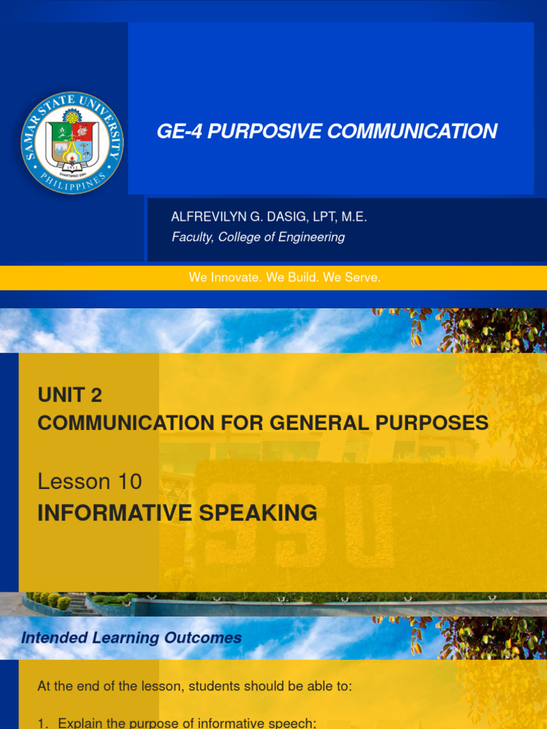 Informative Speech Patterns Explained | PDF | Communication | Theory