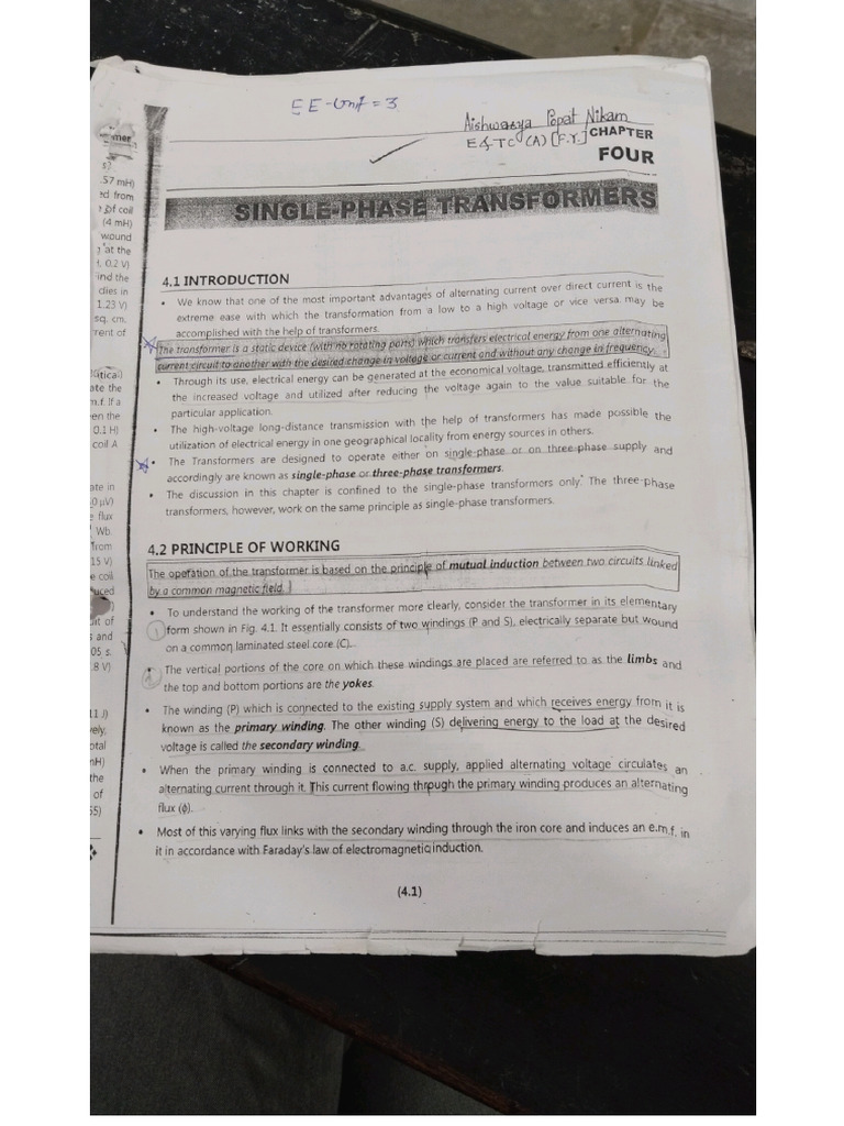 Unit 3 EE Transformer | PDF