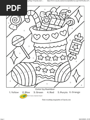 Color By Number Christmas Stocking Coloring Page _ Crayola.com _ crayola