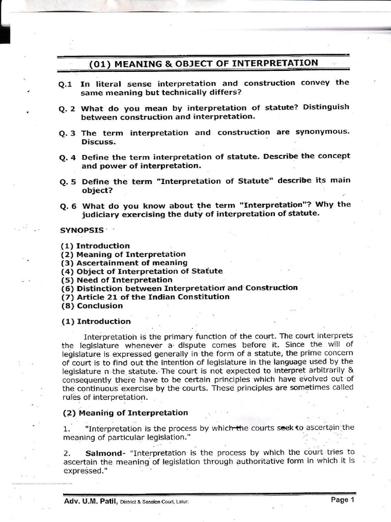 Distinction in Statutory Interpretation | PDF | Statutory ...