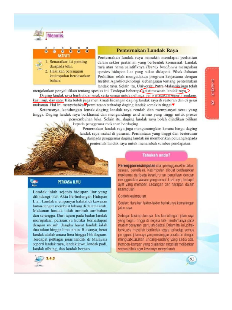 Keistimewaan Daging Landak Raya | PDF