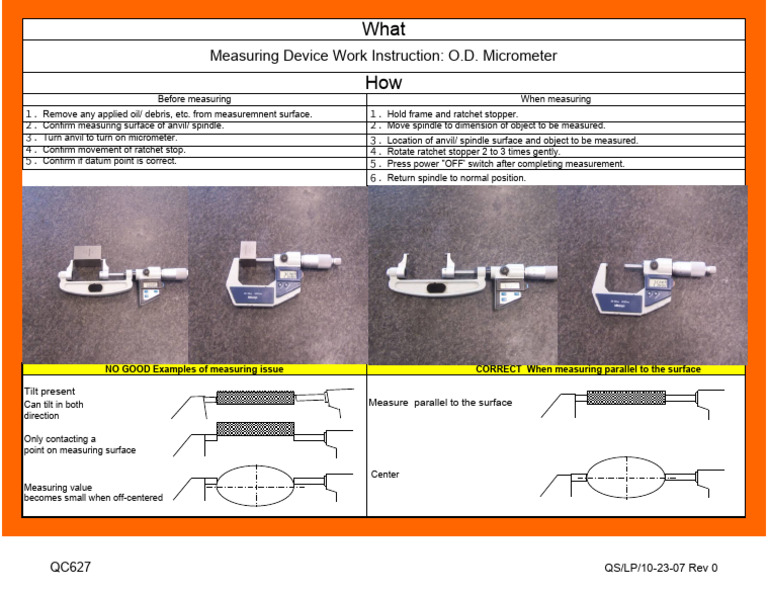 QC-3 O.D. Micrometer Measuring Device WI 04-27-10 | PDF