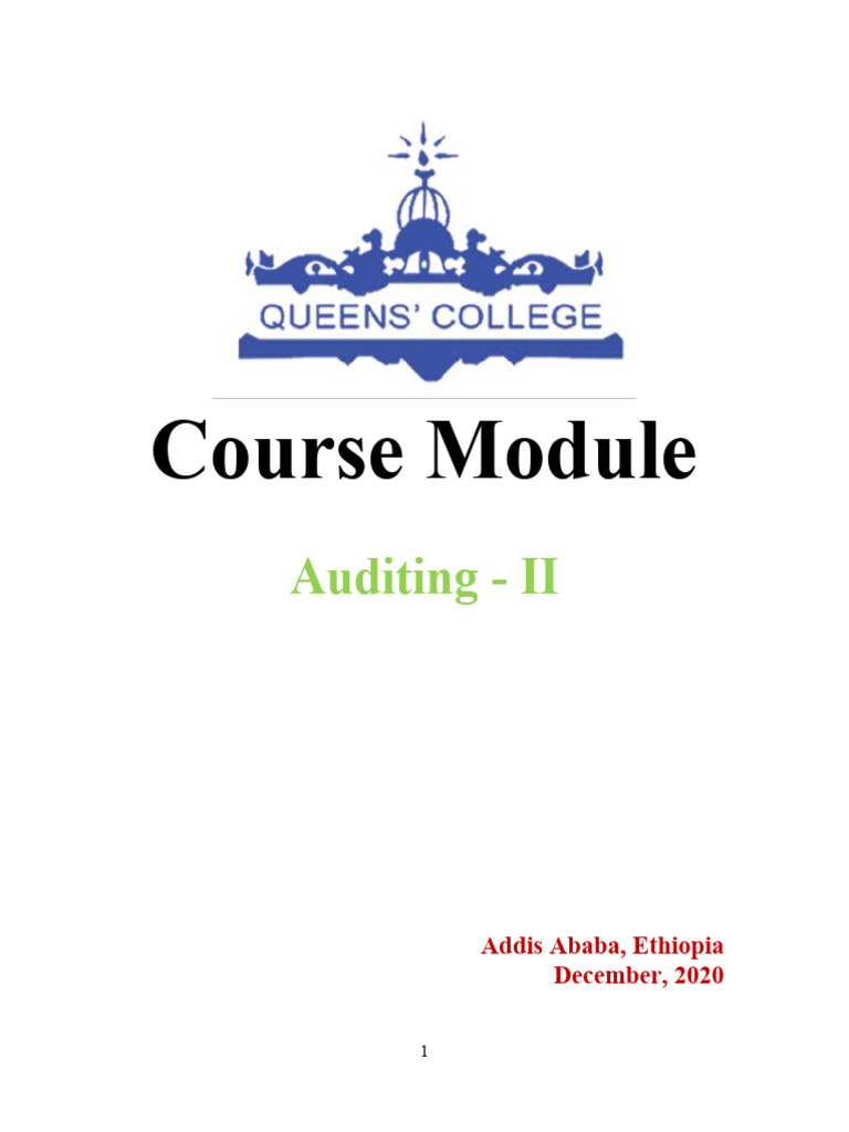 Audit Ii Pdf Audit Financial Audit