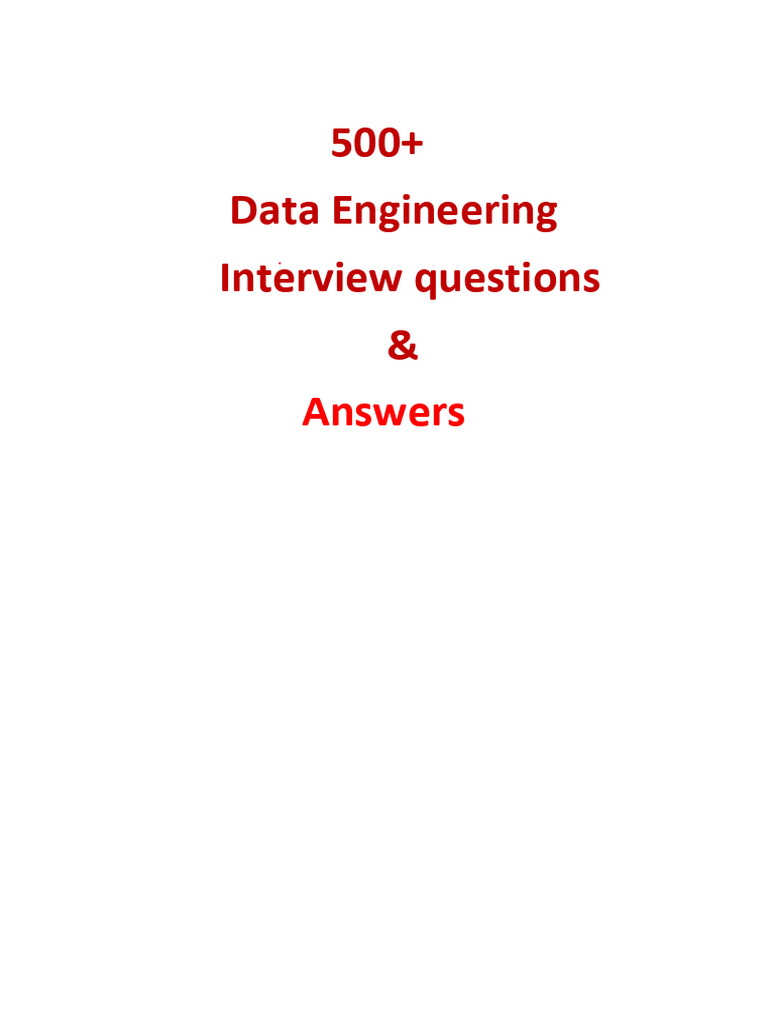 Data Engineering Interview Questions | PDF | Apache Hadoop | Map Reduce