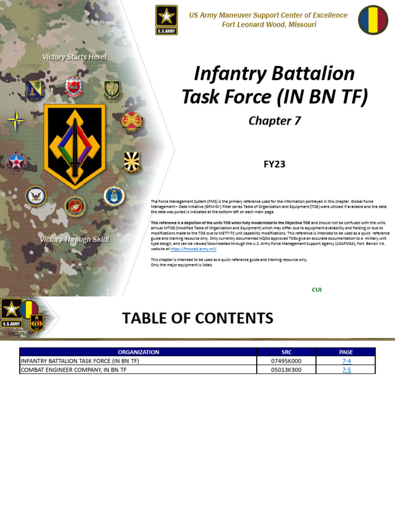 Infantry Battalion Task Force Structure | PDF | Military Organization ...