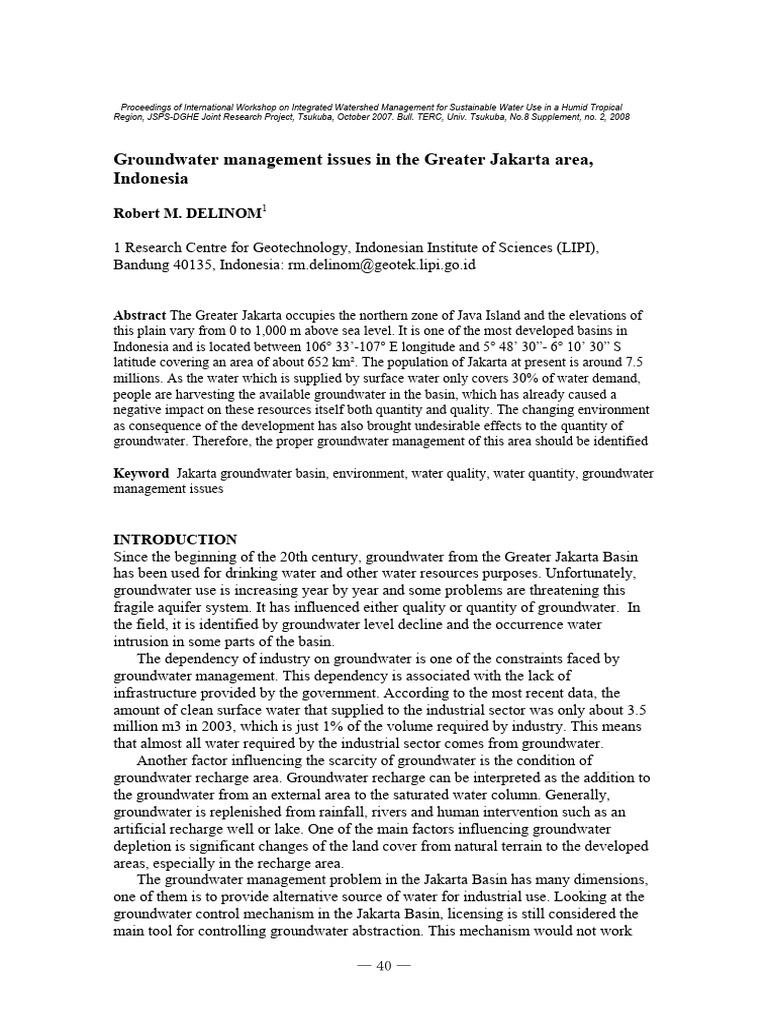 Groundwater Jakarta Download Free Pdf Groundwater Water Resources