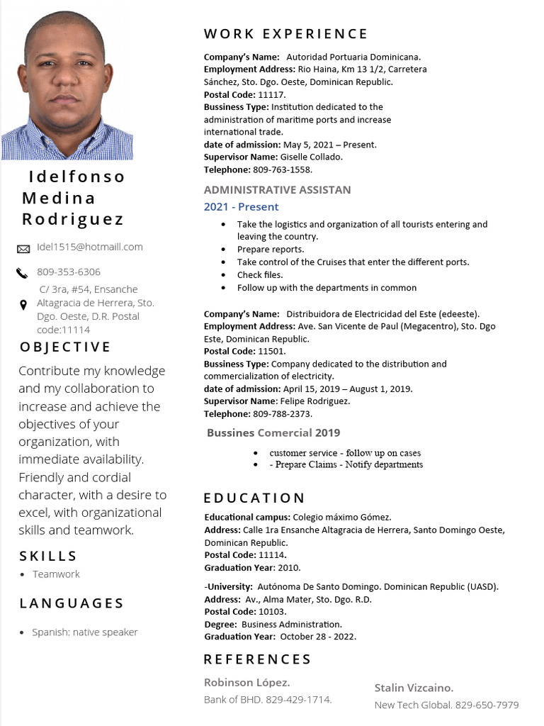 Idelfonso Medina Rodriguez - Curriculum en Ingles-1 | PDF 
