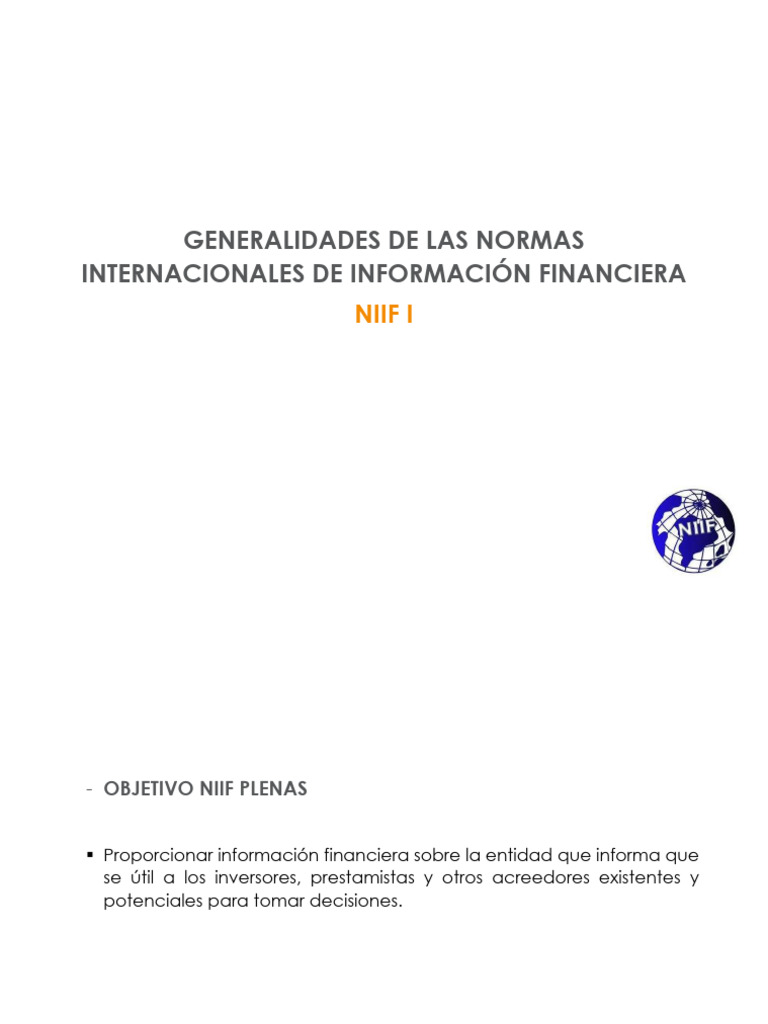 Clase 1 - Generalidades Niif | PDF | normas internacionales de ...