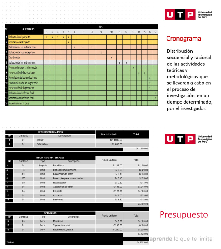 Cronograma y Presupuesto de Investigación | PDF