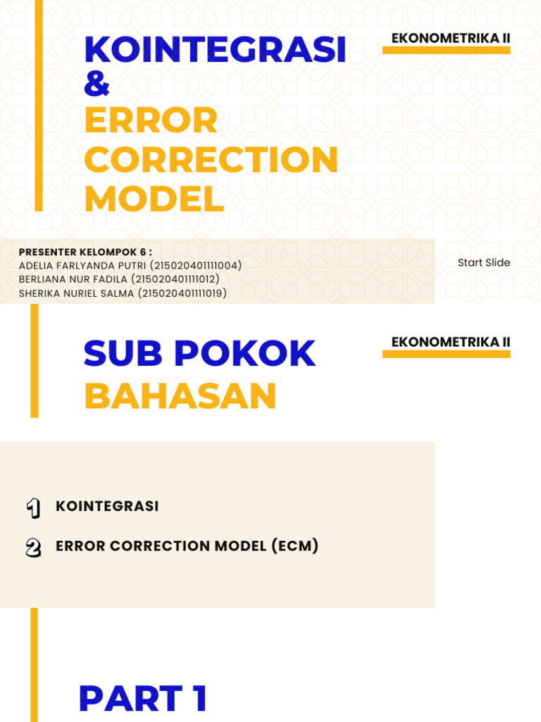 Model Kointegrasi dan ECM dalam Ekonometrika | PDF | Metode & Bahan Ajar