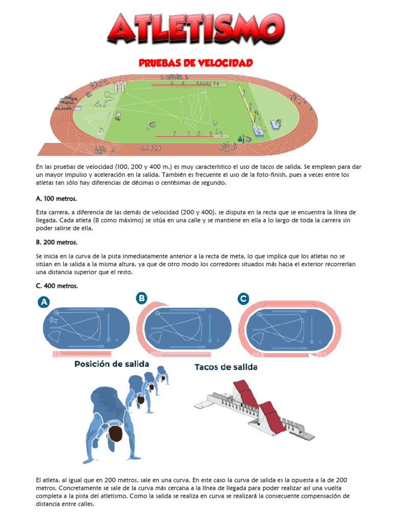 Pruebas y medidas en pista de atletismo | PDF | Deporte del atletismo ...