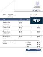 Invoice Template Word Blue Format 1