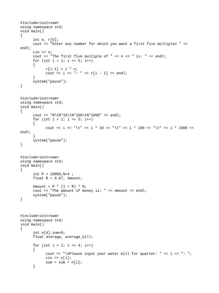 Important Practice of C++ | PDF | Namespace | Computer Programming