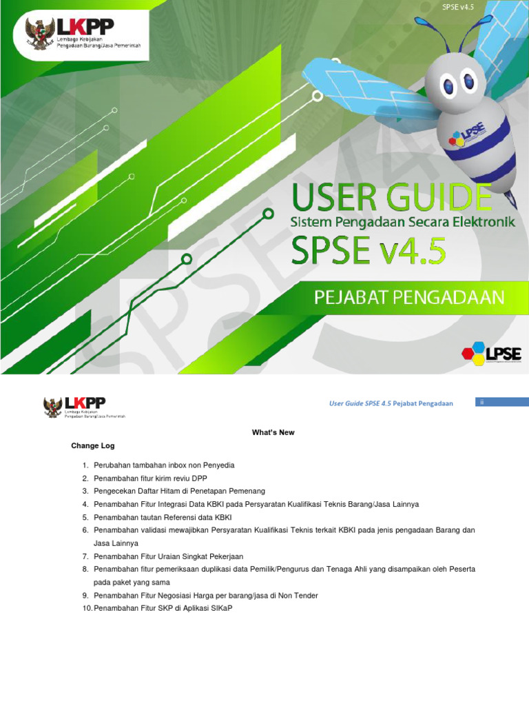 Panduan Fitur Baru SPSE 4.5 Pengadaan | PDF