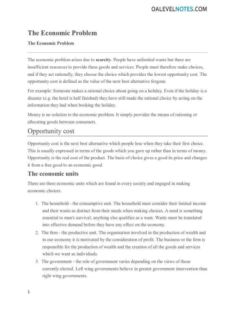 A Level Economics Revision Notes | PDF