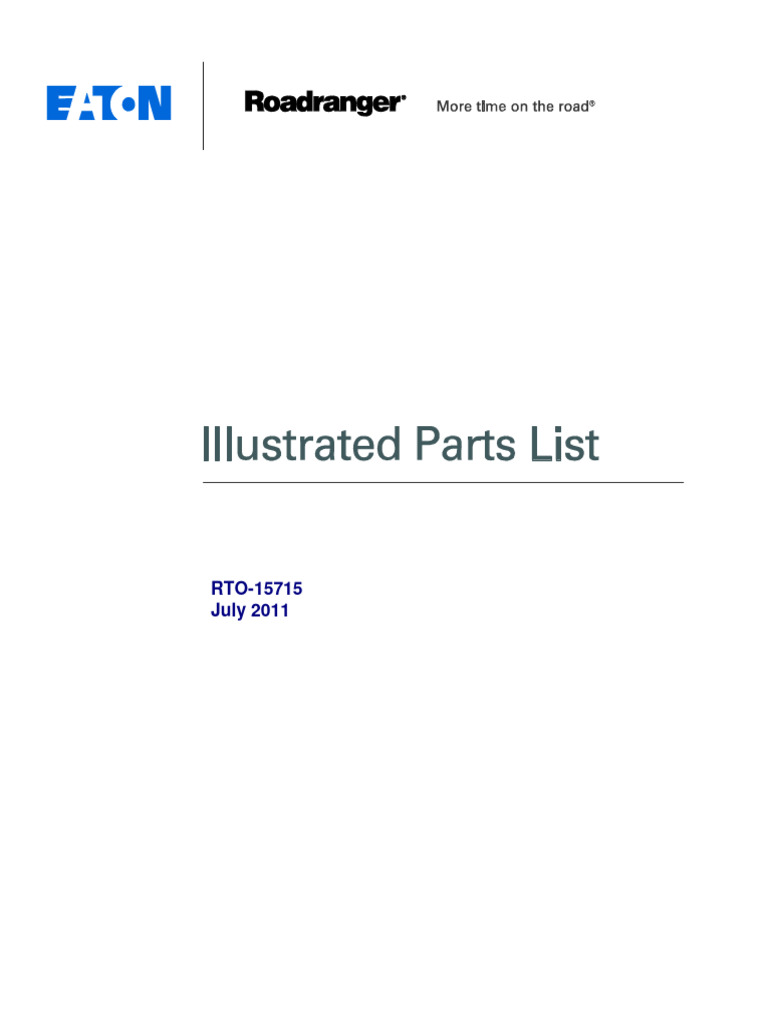 Eaton Rto 15715 Transmission Illustrated Parts List en Us | PDF ...