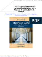 Test Bank For Essentials of Business Law and The Legal Environment 13th Edition Richard A Mann Barry S Roberts