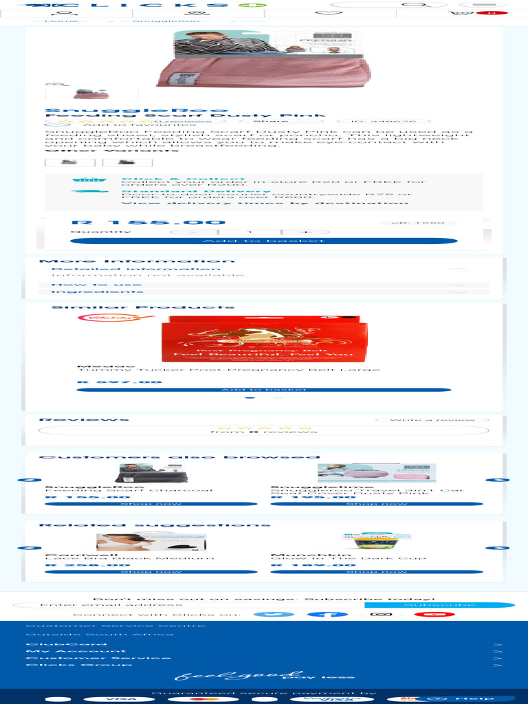 SnuggleRoo Feeding Scarf Dusty Pink - Clicks | PDF