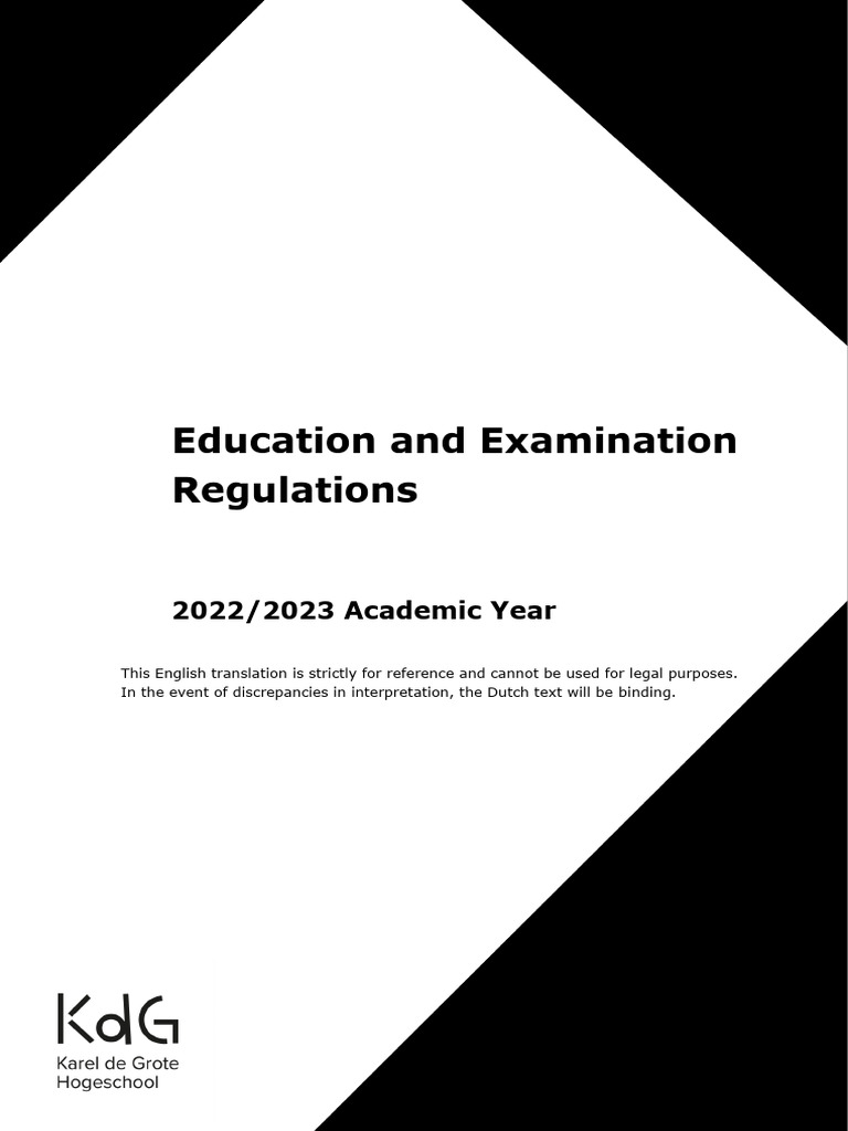 Education and Examination Regulations 20222023 PDF University And