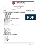 Computer Paper Class 9 - Second Term Exams (December 2023)