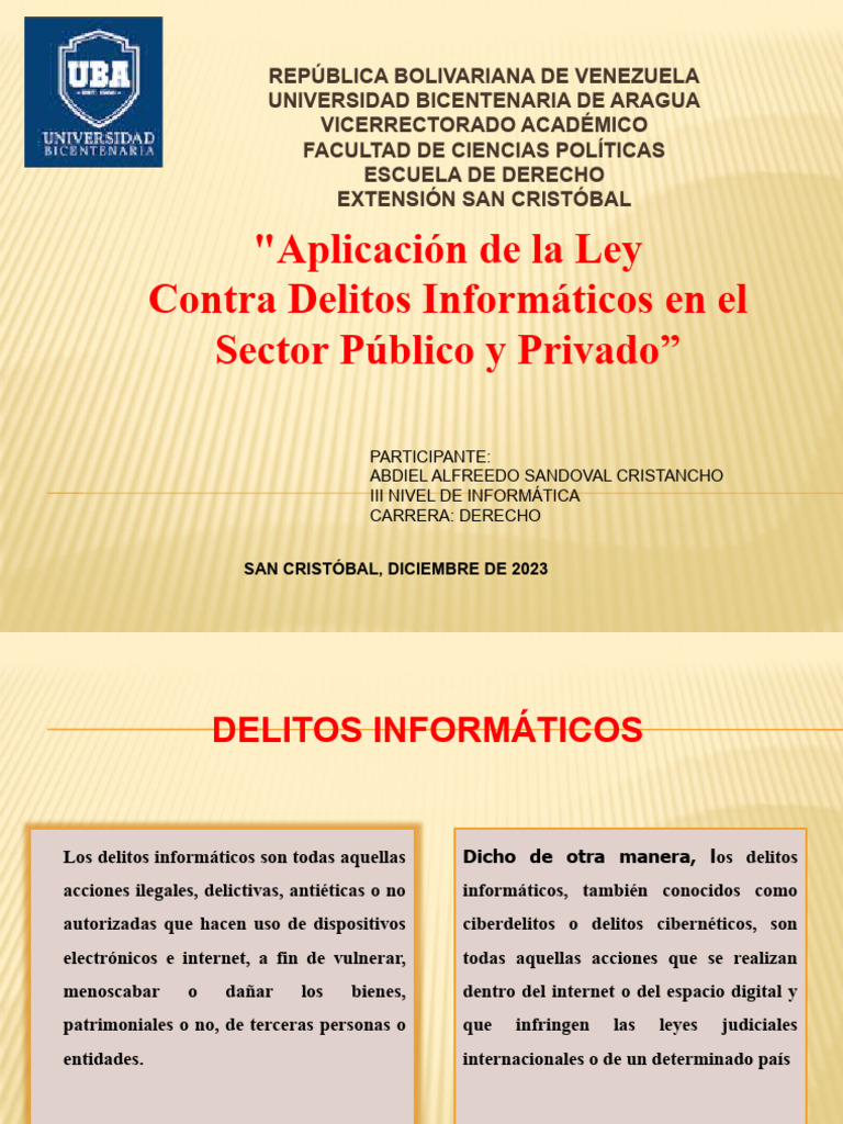 Aplicación de La Ley Especial Contra Los Delitos Informáticos | PDF