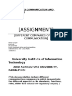 (Assignment) : (Different Companies of Data Communication)