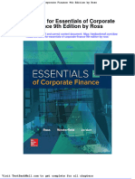 Test Bank For Essentials of Corporate Finance 9th Edition by Ross