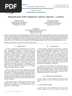 Probabilistic Topic Modeling and Its Variants - A Survey: Padmaja CH V R S Lakshmi Narayana