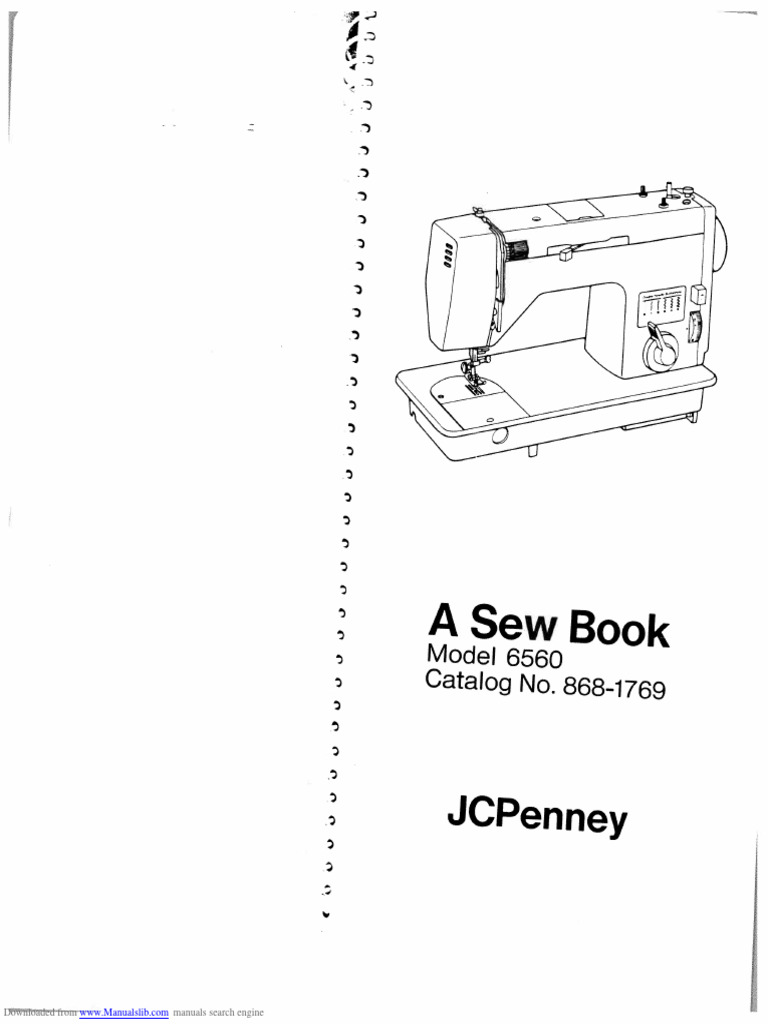 JCPenney 6560 Sewing Machine Instructions PDF Sewing Machine Sewing