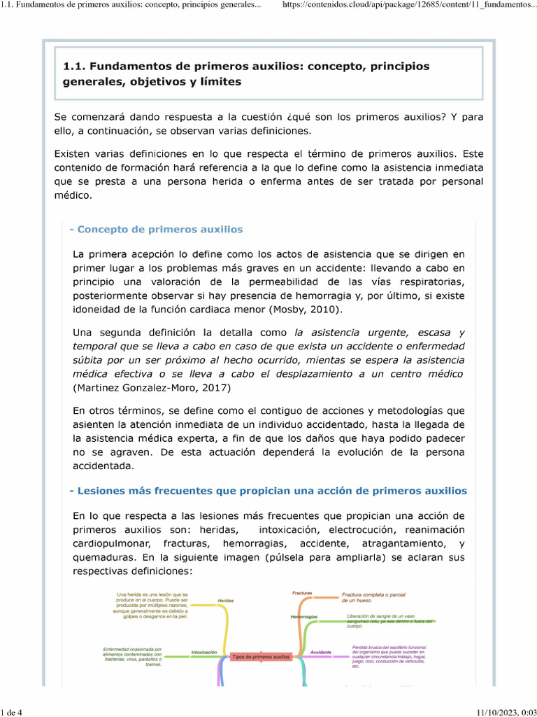Fundamentos y principios de primeros auxilios | PDF