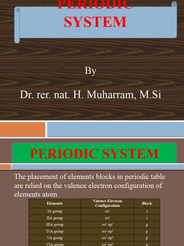 Periodic System | PDF | Periodic Table | Atoms