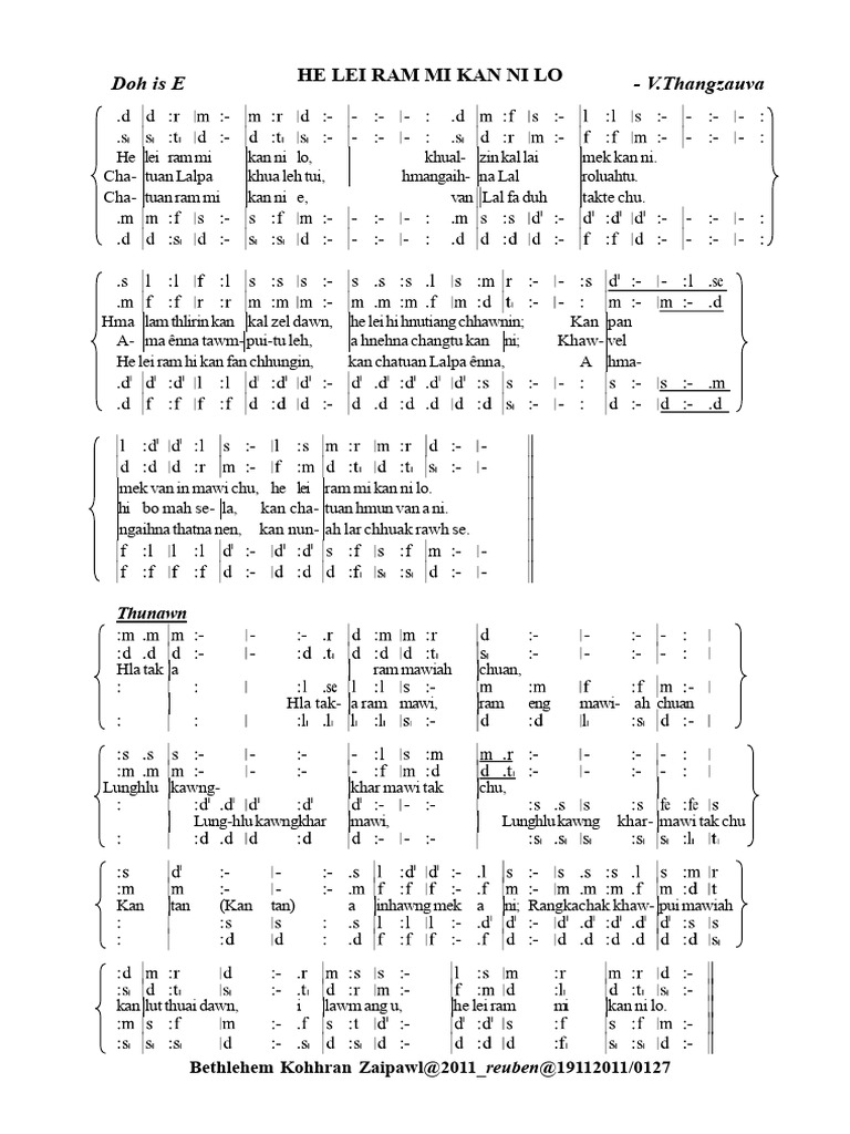 He Lei Ram Mi Lyrics Analysis | PDF