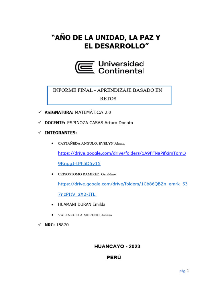 Informe Final Abr Matematica | PDF | Interés | Bancos